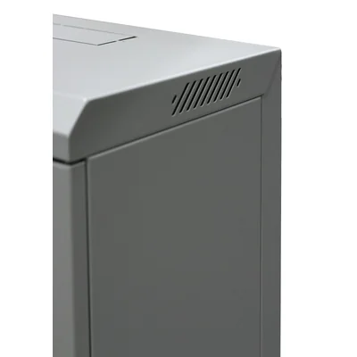19'' 18U single-walled cabinet, steel door, lock, 600×300×910 mm width/depth/height; RAL: 7044