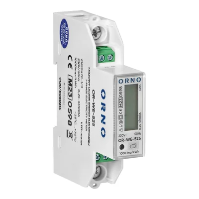 1fázový elektroměr, obousměrný, 100 A, port RS-485, MID, 1 modul, DIN TH-35 mm