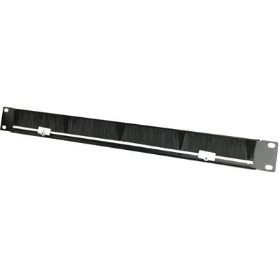 1U 19" Cable Organizer with Brush Pass-Thru, 5 Plastic Holders, Black ALANTEC