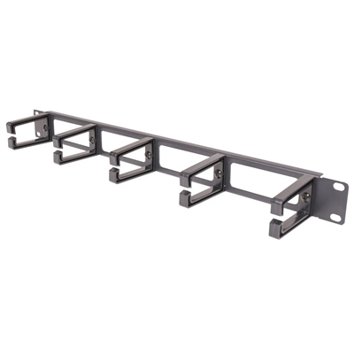 1U organizing panel for 19'' floor-standing and wall-mounted cabinets, black