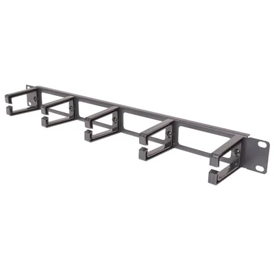 1U organizing panel for 19'' floor-standing and wall-mounted cabinets, black