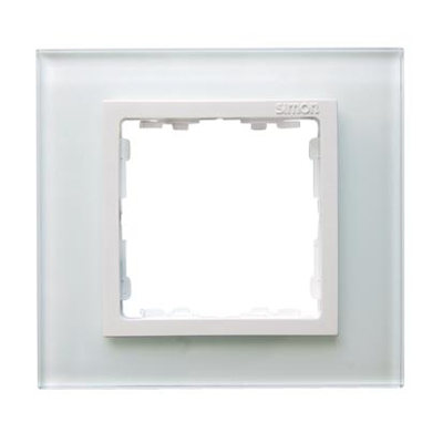 1x glass frame - white / white intermediate frame