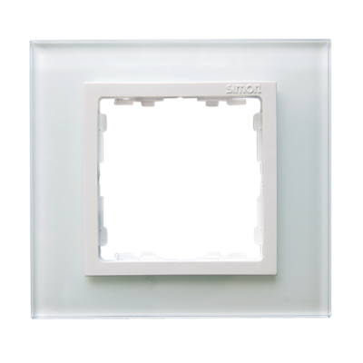 1x glass frame - white / white intermediate frame