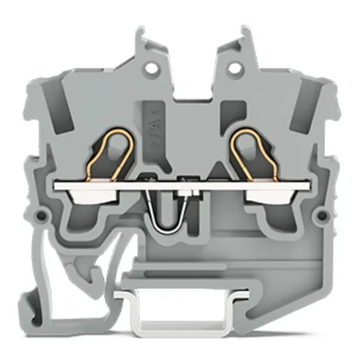 2-adriger Mini-Durchgangsstecker mit 1 mm² Montagebohrung, grau 2050-1201