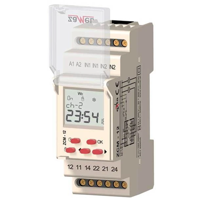 2-channel weekly timer 24-250V AC / 30-300V dc