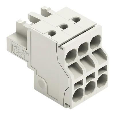 2-conductor Push-in CAGE CLAMP® socket, full mismating protection, light gray 721-2103/026-000