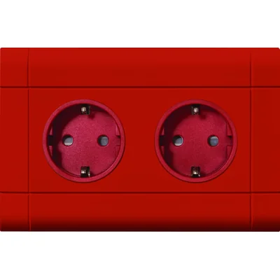 2-fach SCHUKO-Steckdose, WAGO, C-Profil, rot