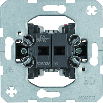 2-gang push-button switch serially open (candlestick type) separate input terminals, one.platform Berker