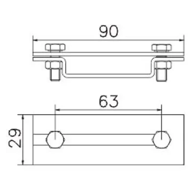 2-plate band iron holder; B up to 50mm /OG/