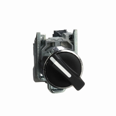 2-position switch 1NO, black, short blade