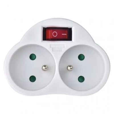 2× splitter with switch, white