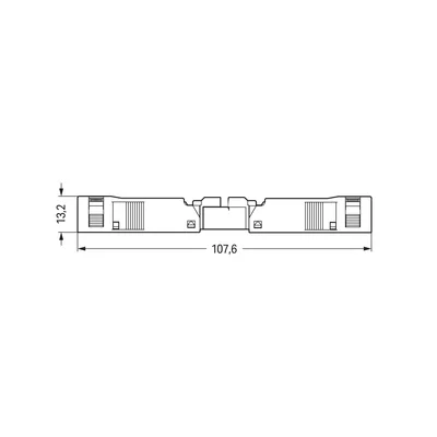 2-way black socket with strain relief housing WINSTA MINI