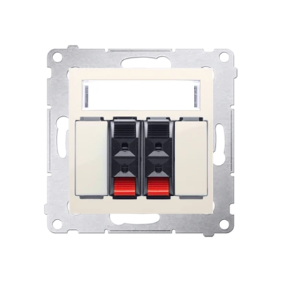 2-way loudspeaker socket with description field (module) cream