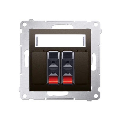 2-Wege-Lautsprechersteckdose mit Beschreibungsfeld (Modul)