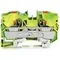 2-wire PE connector with push button 10 mm², yellow-green