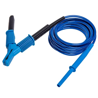 20 m blaues Kabel 15 kV, CAT IV 1000 V mit Krokodilklemme