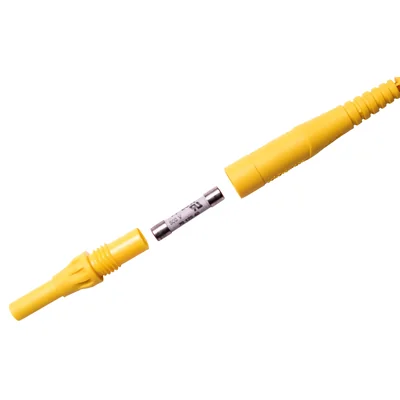 2,0 m gelbes CAT IV 1000V-Kabel (Bananenstecker mit 10A-Sicherung)