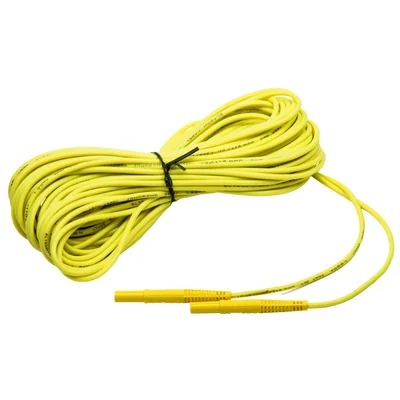 20 m langes Kabel mit gelben Bananensteckern