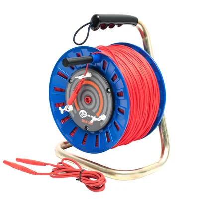 200m red cable for measuring grounding on a drum reel