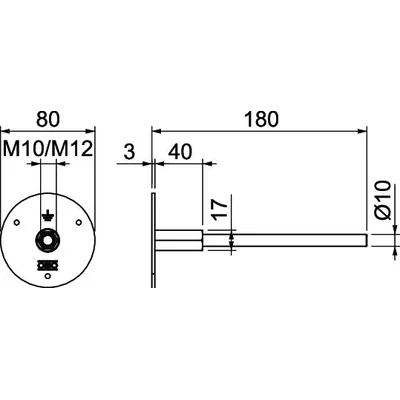 205 DG L180 V4A Point de mise à la terre fixe à double filetage