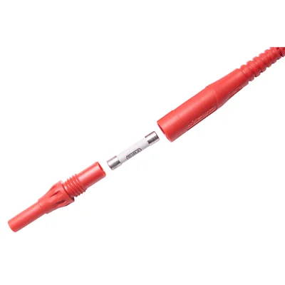 2.0m red CAT IV 1000V cable (banana plugs with 10A fuse)