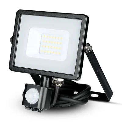 20W SMD LED reflektor s pohybovým senzorem / čip SAMSUNG / Barva: 6400K / Pouzdro: Černé
