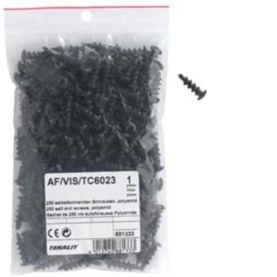 250 polyamide screws, for mounting the duct on plasterboard walls.