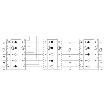 2.5mm² 5-pole white plug socket with bracket