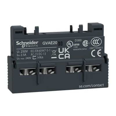 2NO instantaneous contact block, front mounting
