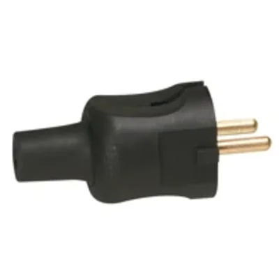 2P - 16A PLUG - BLACK - RUBBER CABLE OUTLET