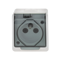 2P+E socket with cover IP44