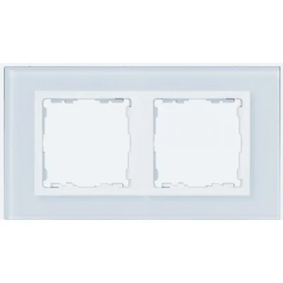 2x cadre en verre - cadre intermédiaire blanc / blanc