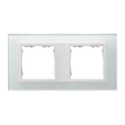 2x cornice in vetro - cornice intermedia bianca/bianca