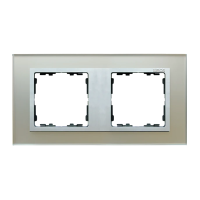 2x cornice vetro-argento / cornice intermedia in alluminio opaco