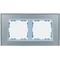 2x cornice vetro-argento / cornice intermedia in alluminio opaco