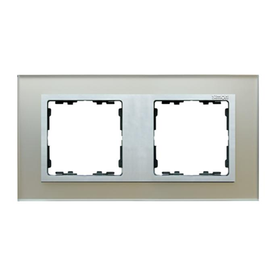 2x cornice vetro-argento / cornice intermedia in alluminio opaco