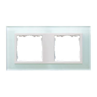 2x glass frame - natural / white intermediate frame