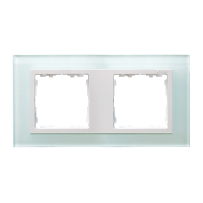 2x glass frame - natural / white intermediate frame