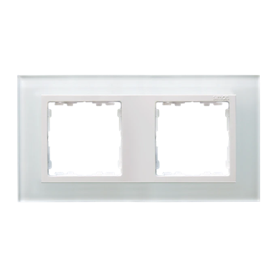 2x glass frame - white / white intermediate frame