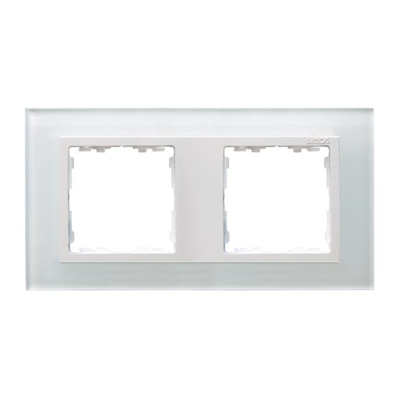 2x glass frame - white / white intermediate frame