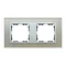 2x marco de cristal plateado / marco intermedio de aluminio mate
