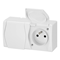 2x2P+E socket with flap IP44