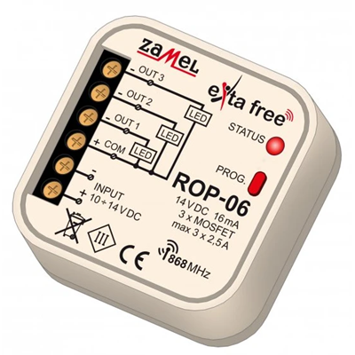 3-channel radio receiver TYPE: ROP-06