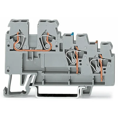 3-deck CAGE CLAMP signal terminal block 2.5mm2 grey