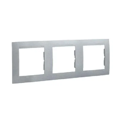 3-fach Rahmen - universell horizontal und vertikal, Aluminium (Metallic)