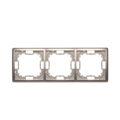 3-fach Universalrahmen, horizontal und vertikal, satiniert (metallic)