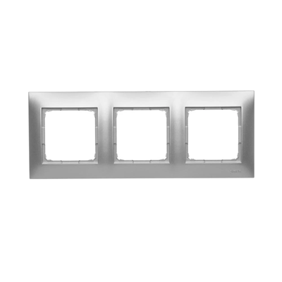 3-fold universal frame IP20 / IP44, silver (metallic)