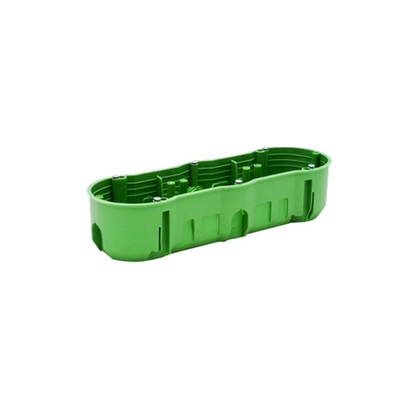 3-gang end installation box fi60mm non-flammable green plate