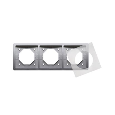 3-gang frame for splash-proof version IP44 with a set of gaskets, inox (metallic)