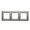 3-gang frame for splash-proof version IP44 with a set of gaskets, inox (metallic)
